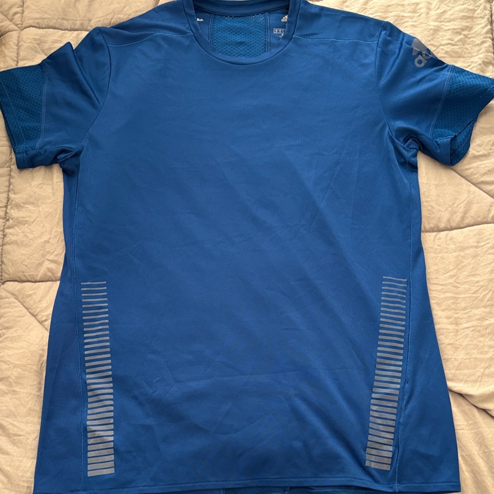 adidas Men's Vibrant Blue Short Sleeve Tee Gym Runner